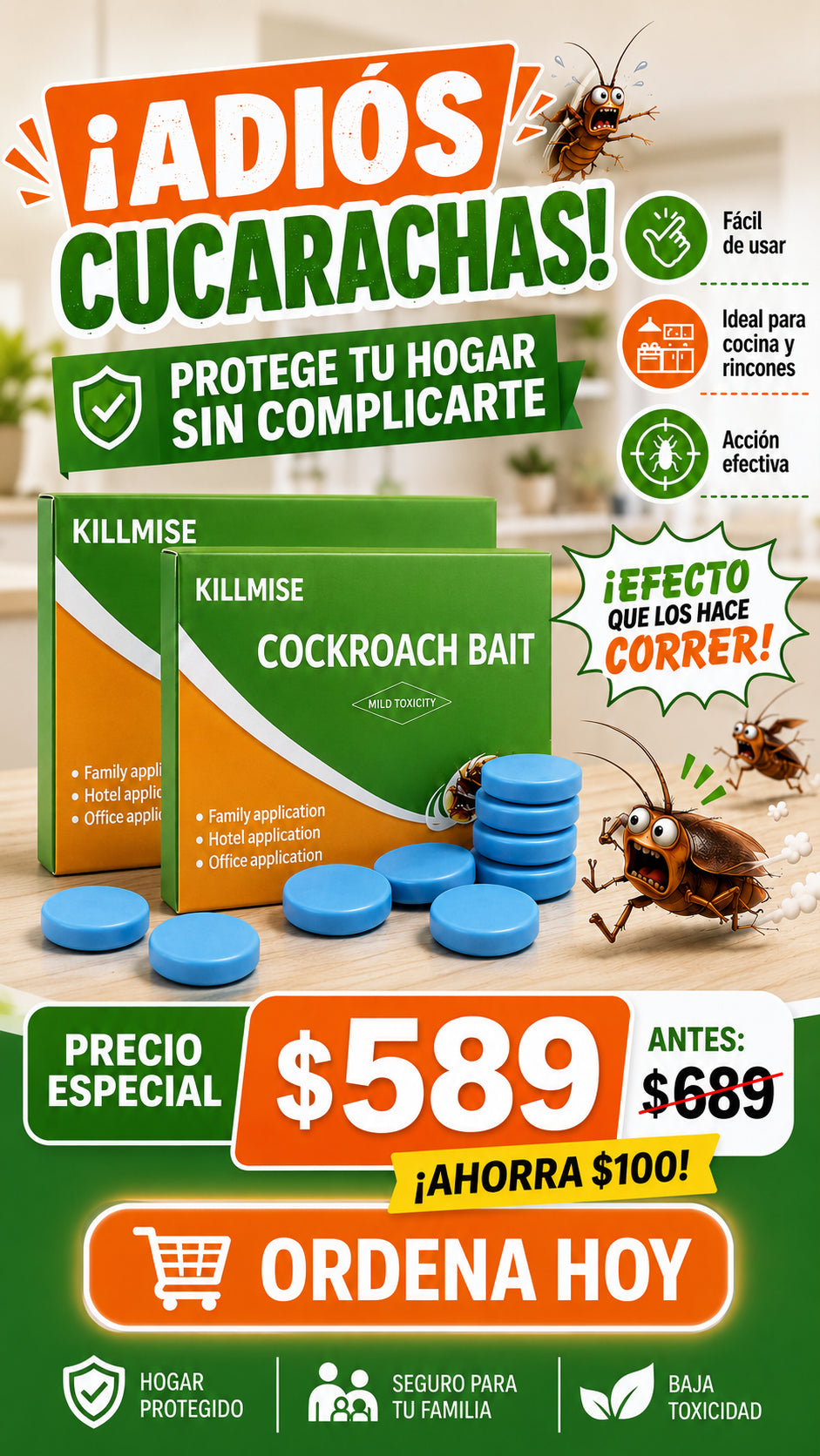 Repelente De Cucarachas 8 Comprimidos