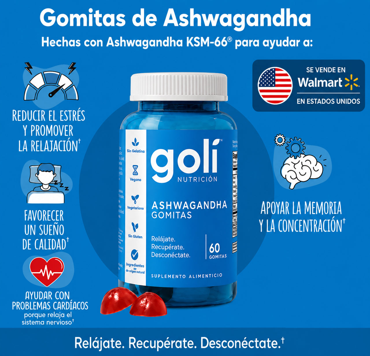 Goli Ashwagandha— Ayuda a Reducir el Estrés y Dormir Mejor
